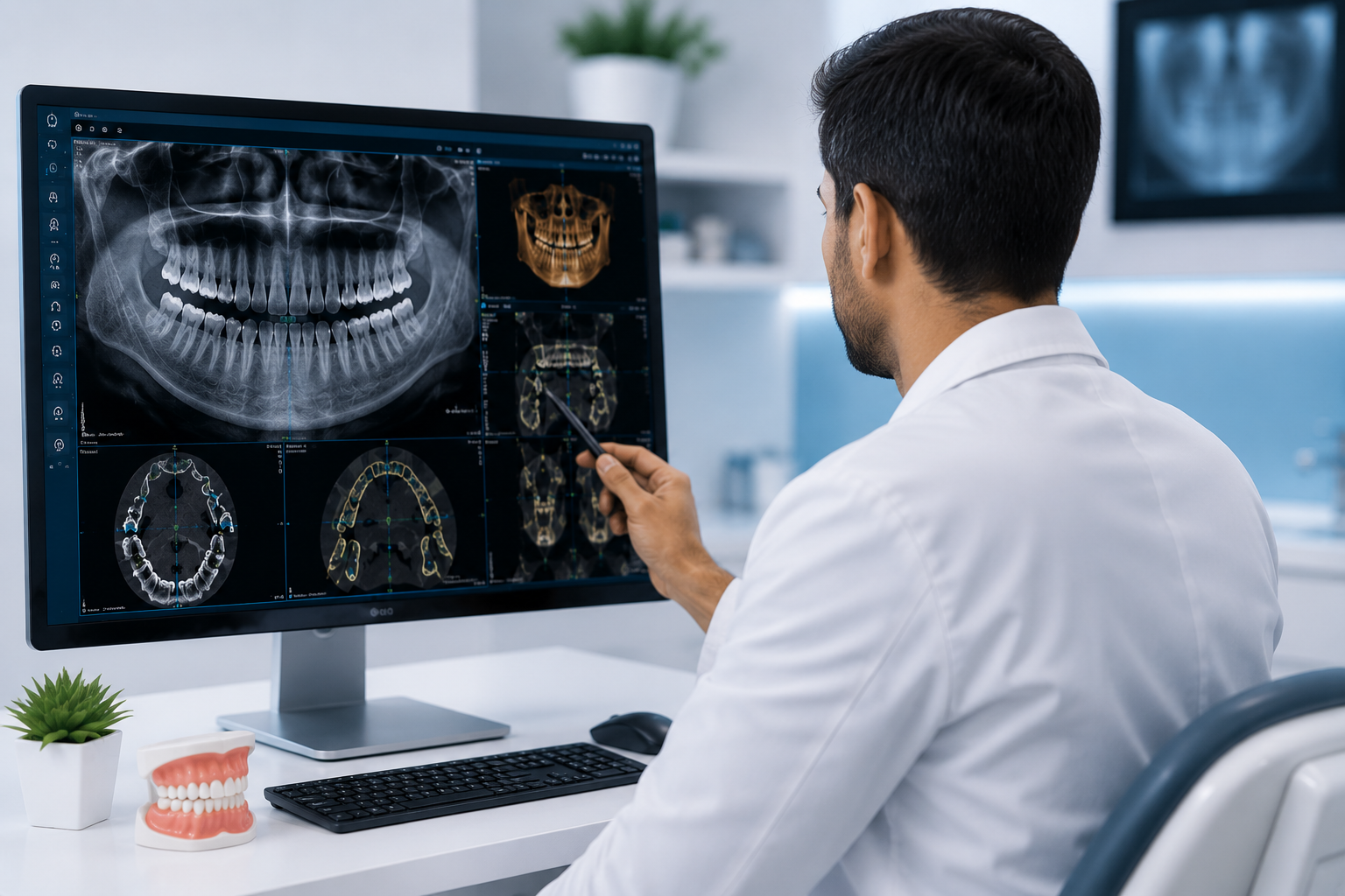 CBCT console and digital planning workflow