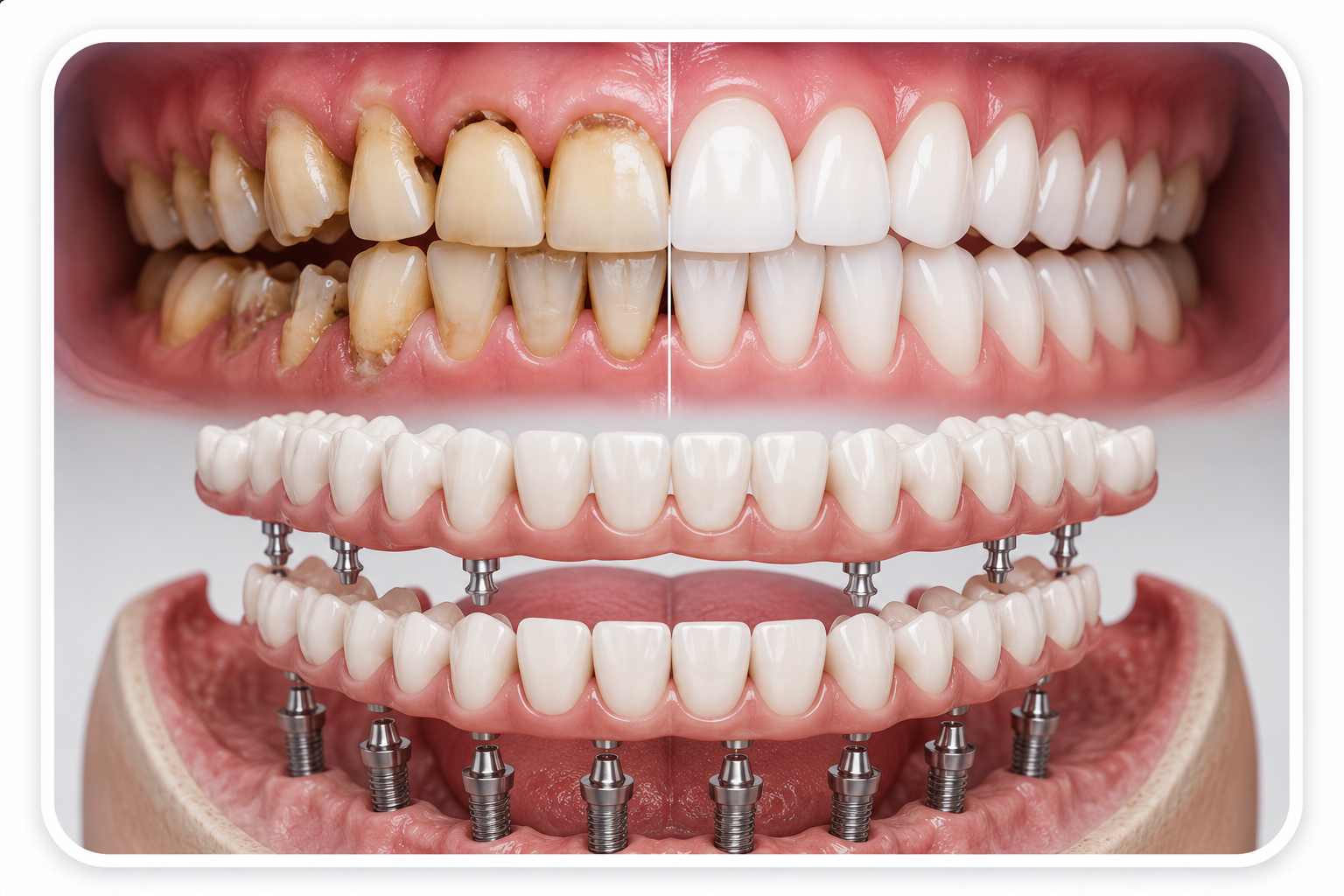 Before and after full mouth restoration